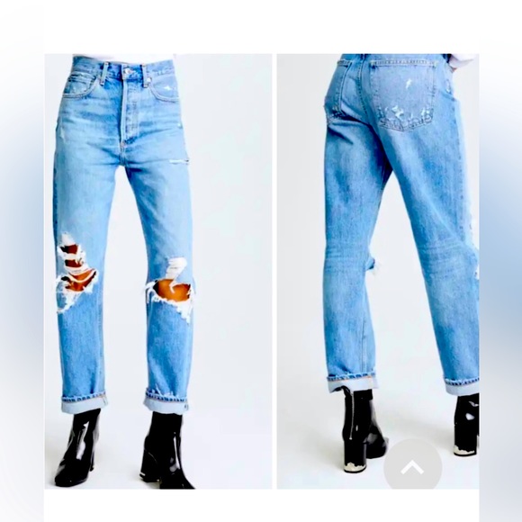 Agolde 90s pinch waist high rise straight distressed - Picture 2 of 5
